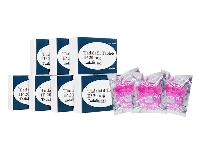タダリスSX20mg4錠7箱+バイブレーションリング3個 1セット